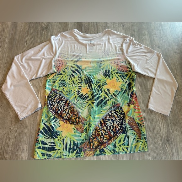 GUY HARVEY Women’s Turtles Meadow Tech Fishing Shirt Long Sleeve UPF 30 Size XL. - Picture 2 of 9